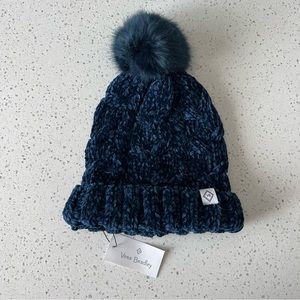 Navy Pom Pom Beanie
